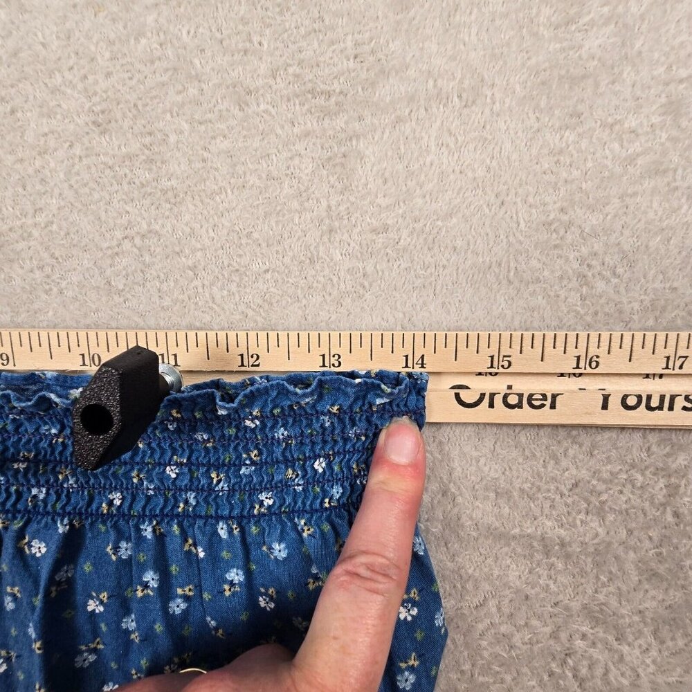 Coming Thing Vintage Girls Skirt Size 4 Blue Floral Cottagecore Boho Country - Picture 6 of 8
